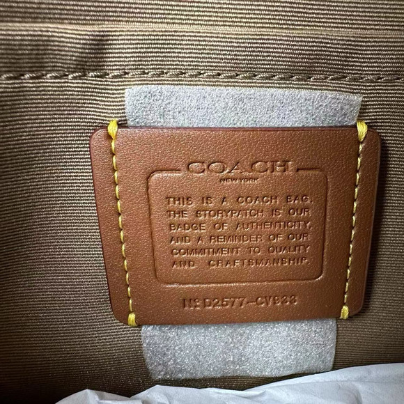 Coach Teri Shoulder Crossbody Bag In Signature Canvas/Tan/Brown CV933 NWT - Picture 7 of 10